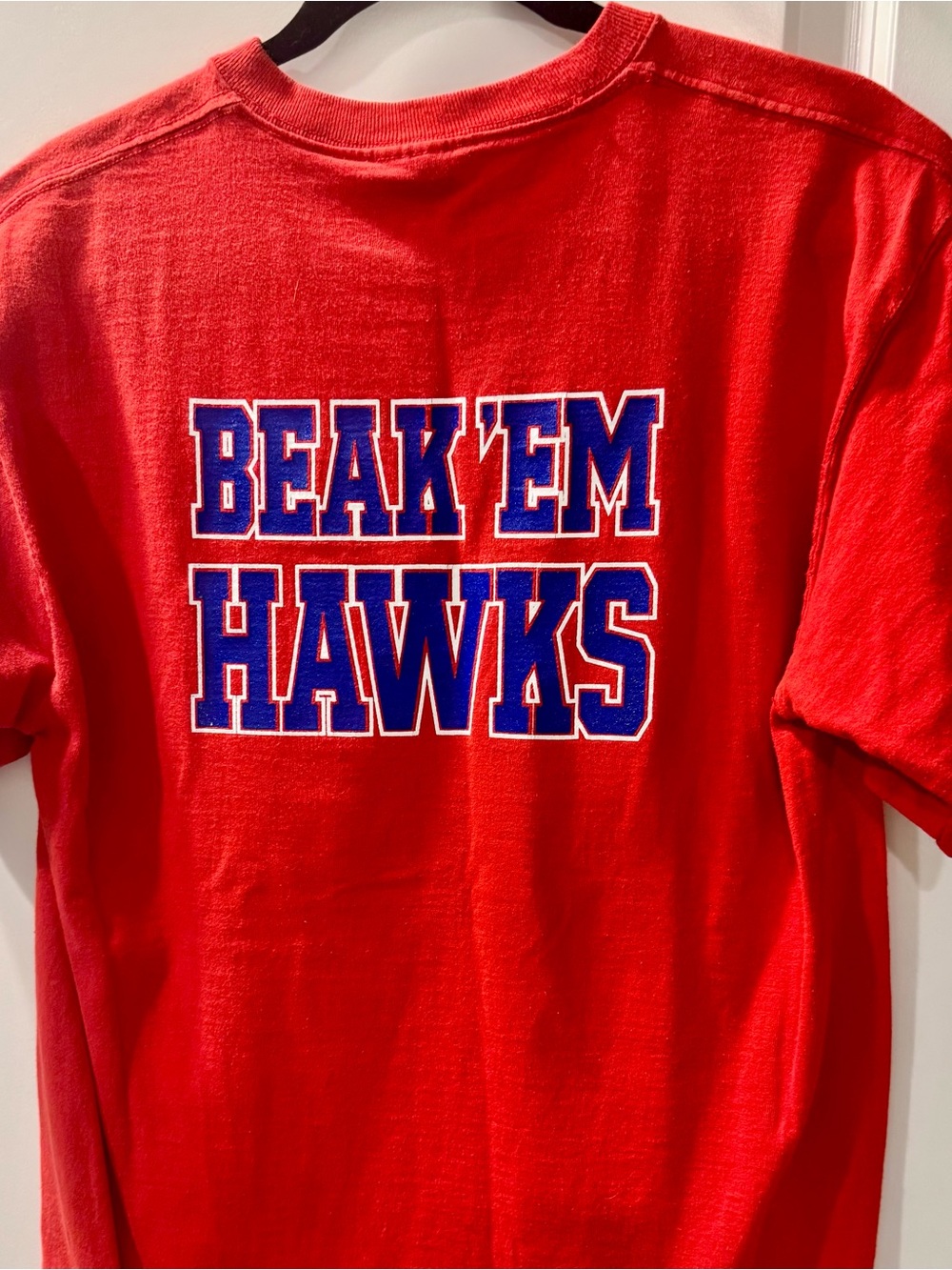 Mens Vintage Kansas University Tee. Front : Jayhawk, back Beak ‘Em Hawks - Picture 2 of 4